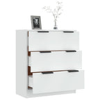 Aparador de madera contrachapada blanco 60x30x70 cm