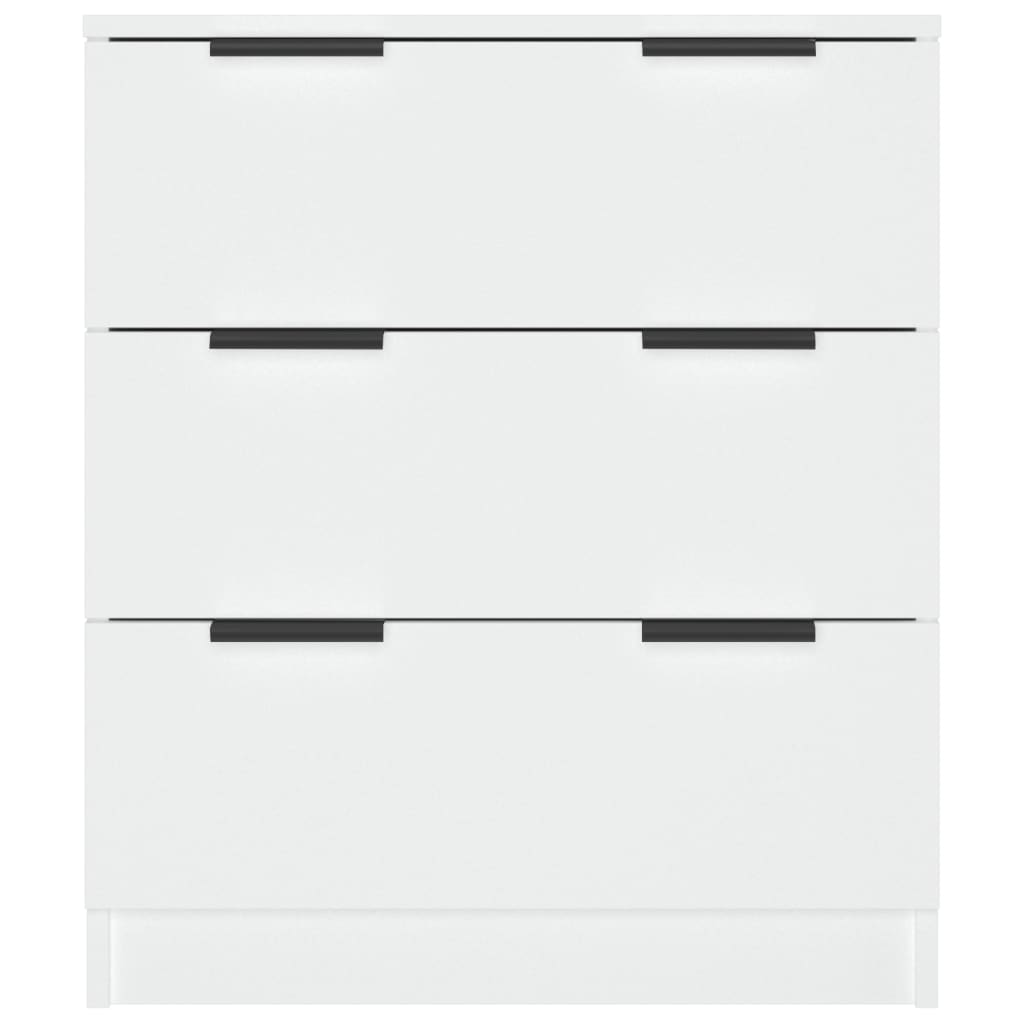 Aparador de madera contrachapada blanco 60x30x70 cm
