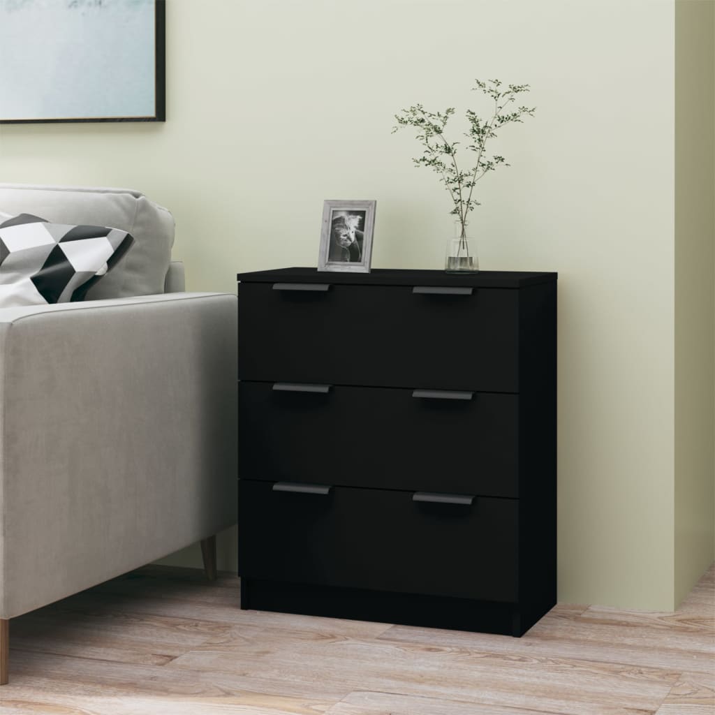 Aparador de madera contrachapada blanco 60x30x70 cm