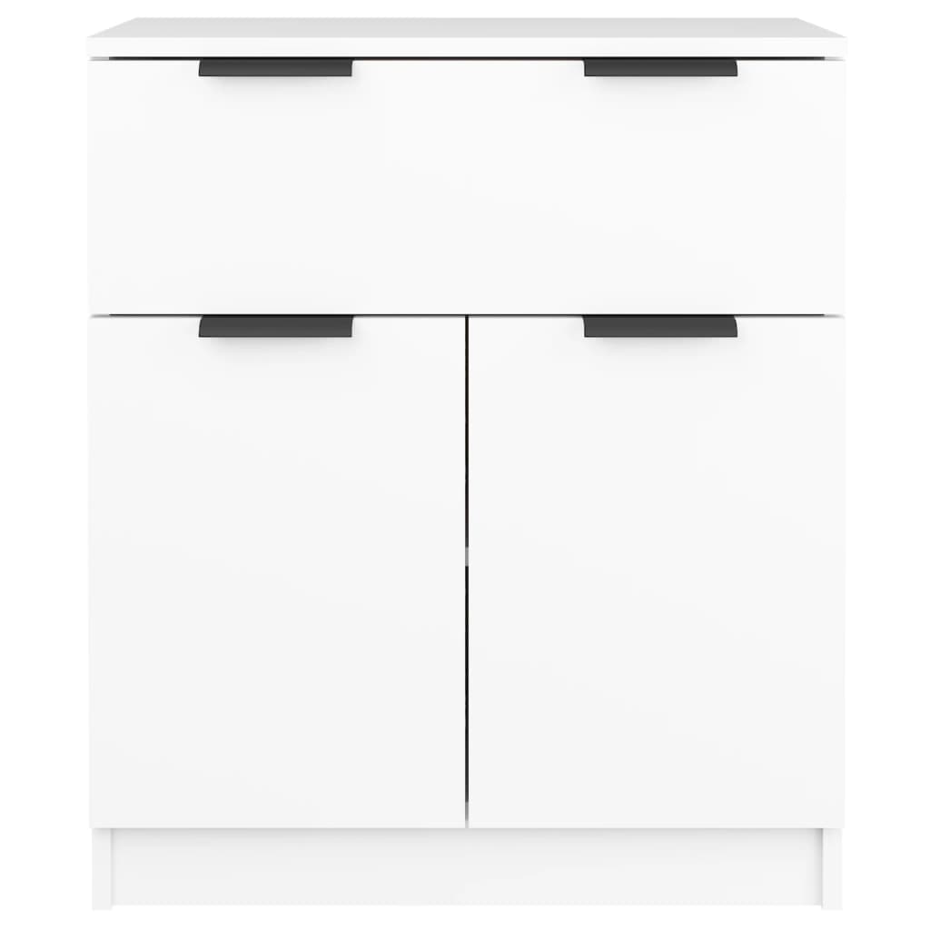 Aparador de madera contrachapada blanco 60x30x70 cm