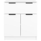 Aparador de madera contrachapada blanco 60x30x70 cm