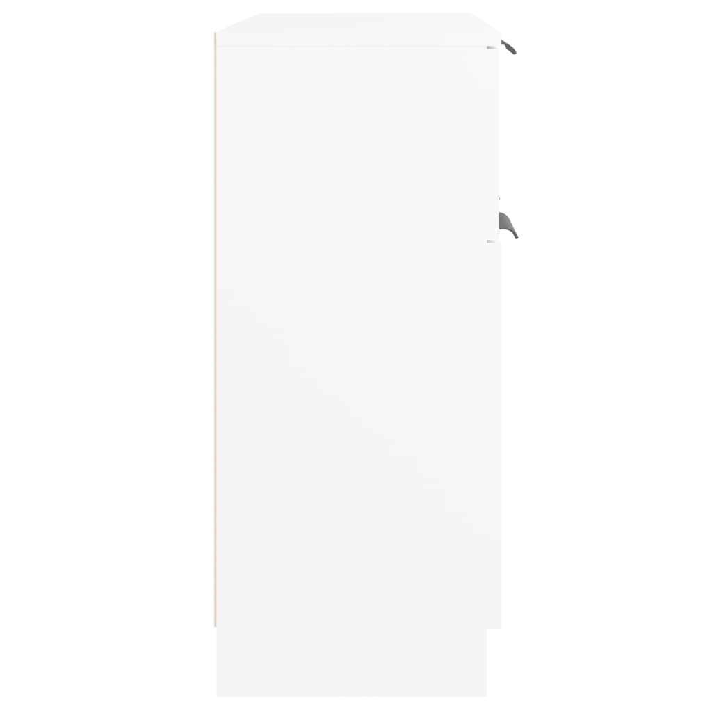 Aparador de madera contrachapada blanco 60x30x70 cm