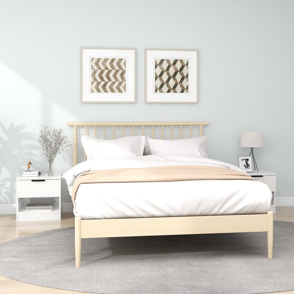 Mesilla de noche marrón 40x33x46 cm madera maciza mango