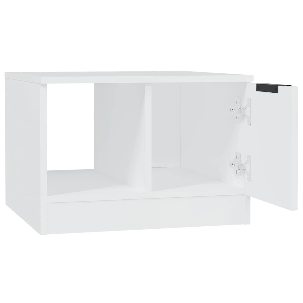 Mesa de centro madera contrachapada blanco 50x50x36 cm