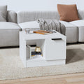 Mesa de centro madera contrachapada blanco 50x50x36 cm
