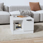 Mesa de centro madera contrachapada blanco 50x50x36 cm