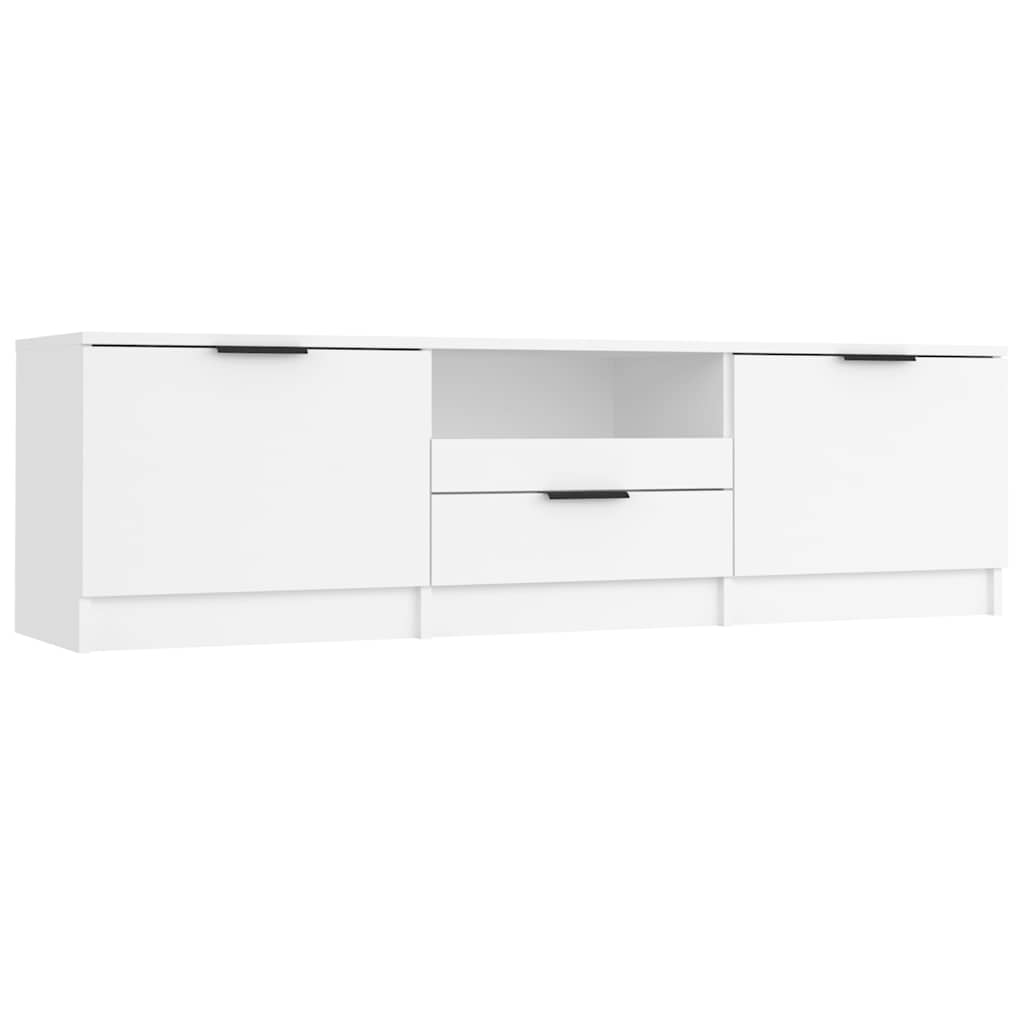 Mueble de TV blanco 140x35x40 cm madera de ingeniería