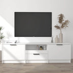 Mueble de TV blanco 140x35x40 cm madera de ingeniería