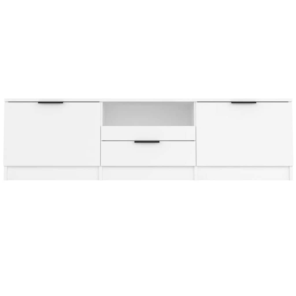 Mueble de TV blanco 140x35x40 cm madera de ingeniería
