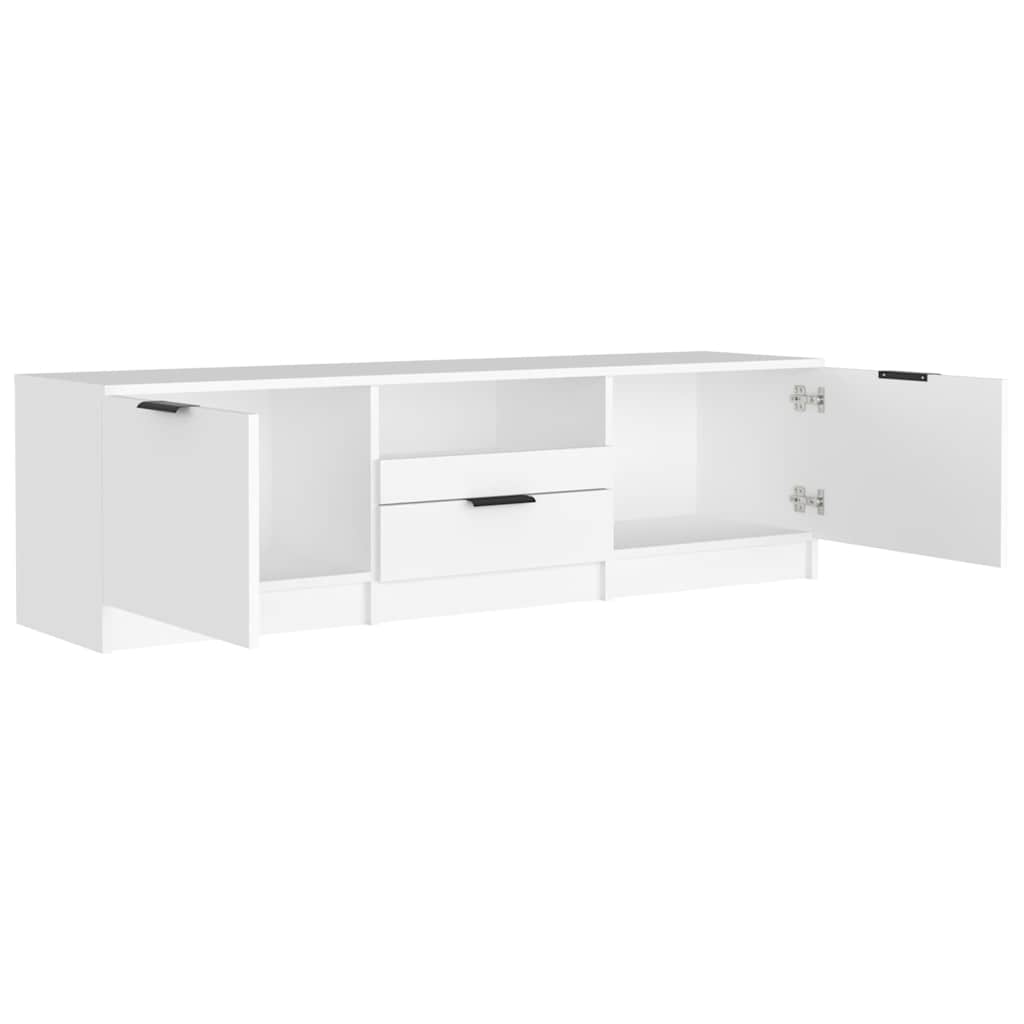 Mueble de TV blanco 140x35x40 cm madera de ingeniería