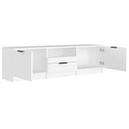 Mueble de TV blanco 140x35x40 cm madera de ingeniería