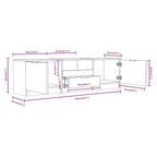 Mueble de TV blanco 140x35x40 cm madera de ingeniería