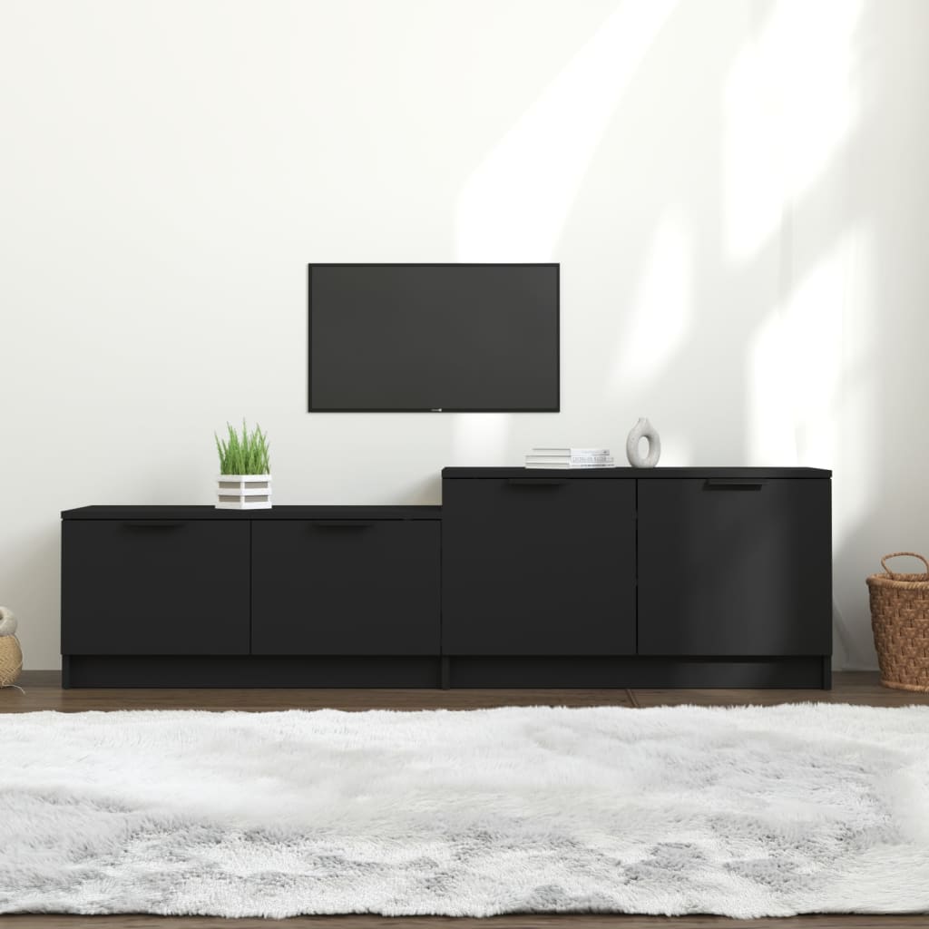 Mueble de TV 2 pzas madera contrachapada hormigón 80x35x36,5 cm