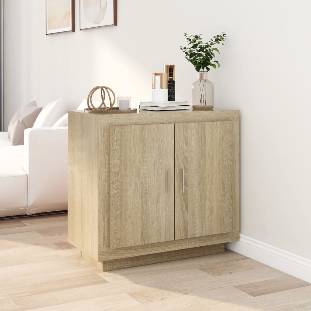 Aparador de madera contrachapada blanco 80x40x75 cm