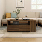 Mesa de centro madera contrachapada gris hormigón 102x55x45 cm