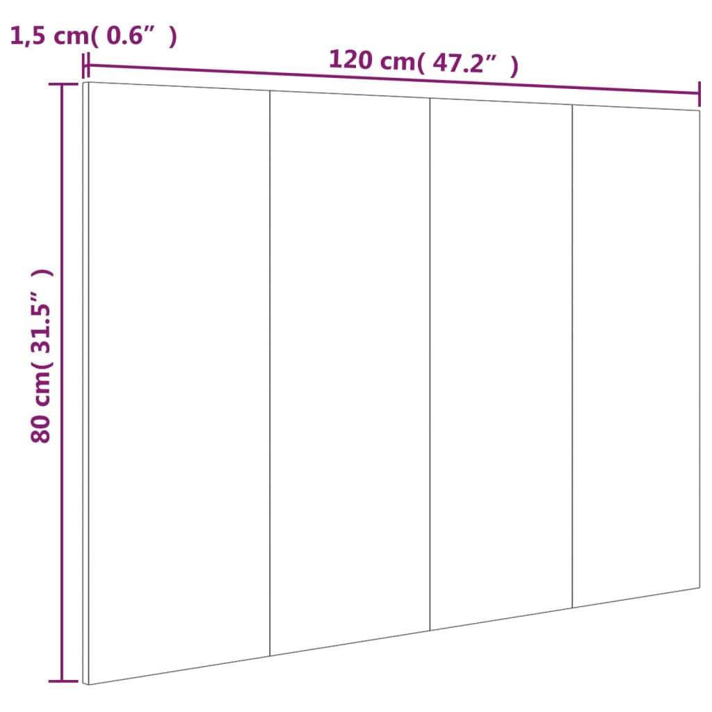 Cabecero cama madera contrachapada roble ahumado 120x1,5x80 cm