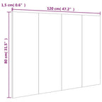 Cabecero cama madera contrachapada roble ahumado 120x1,5x80 cm