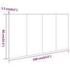 Cabecero cama madera contrachapada roble ahumado 160x1,5x80 cm