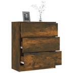 Aparador madera contrachapada color roble ahumado 60x30x70 cm