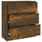 Aparador madera contrachapada color roble ahumado 60x30x70 cm