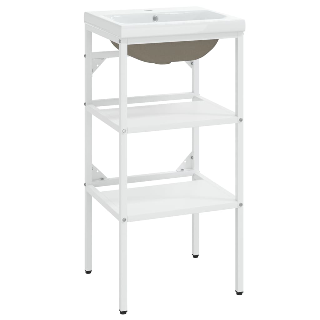 Estructura de baño con lavabo incorporado hierro blanco