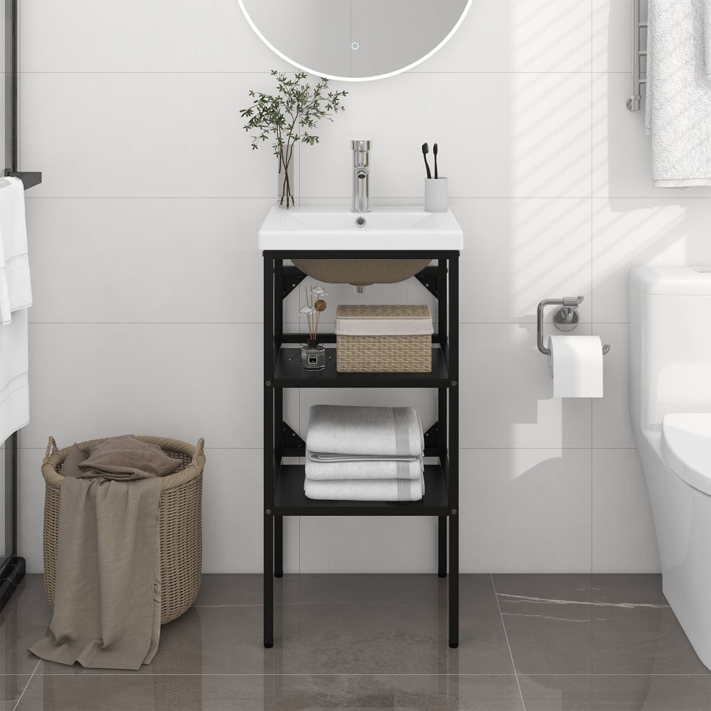 Estructura de baño con lavabo incorporado hierro blanco