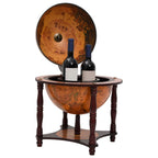 Botellero globo terráqueo madera maciza eucalipto marrón