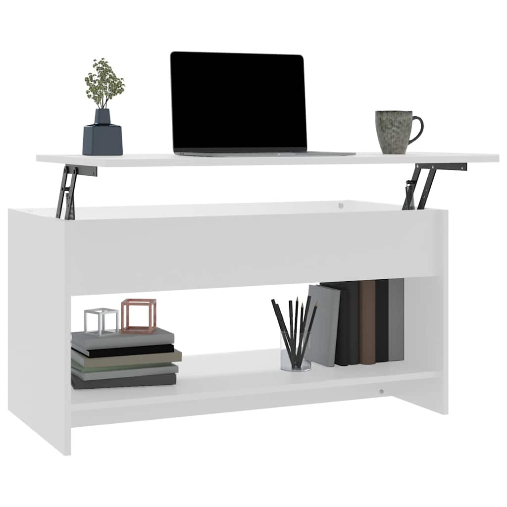 Mesa de centro madera de ingeniería blanco 102x50x52,5 cm