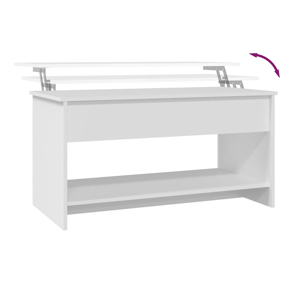 Mesa de centro madera de ingeniería blanco 102x50x52,5 cm