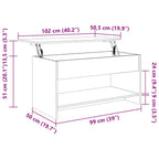 Mesa de centro madera de ingeniería blanco 102x50x52,5 cm