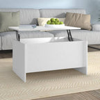 Mesa de centro madera contrachapada blanco 102x50,5x52,5x cm