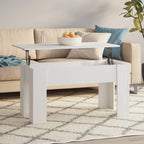 Mesa de centro madera contrachapada blanco 102x50,5x52,5x cm