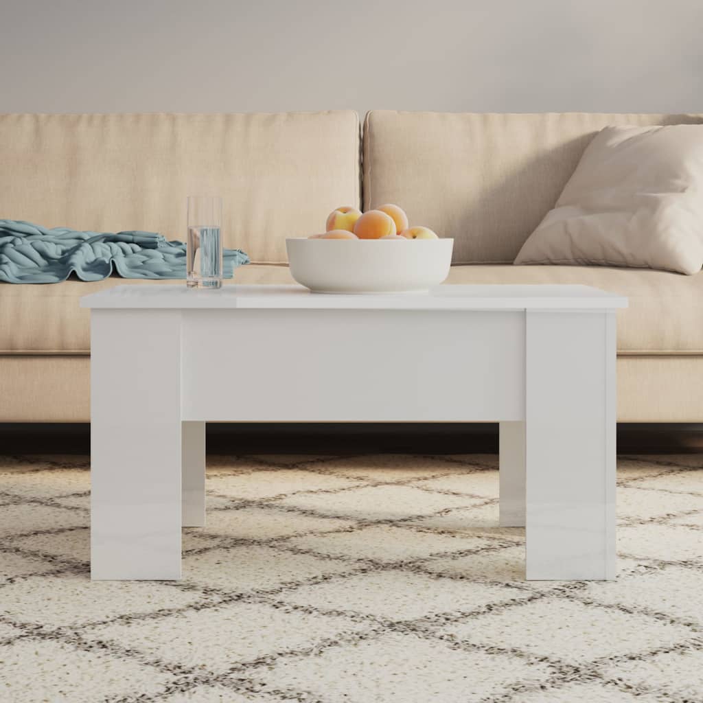Mesa de centro madera contrachapada blanco 102x50,5x52,5x cm