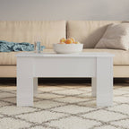 Mesa de centro madera contrachapada blanco 102x50,5x52,5x cm