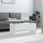 Mesa de centro 2 uds madera ingeniería blanco brillo 50x50x40cm