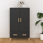 Black engineered wood sideboard 70x31x115 cm