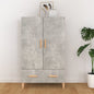 Concrete gray plywood sideboard 70x31x115 cm