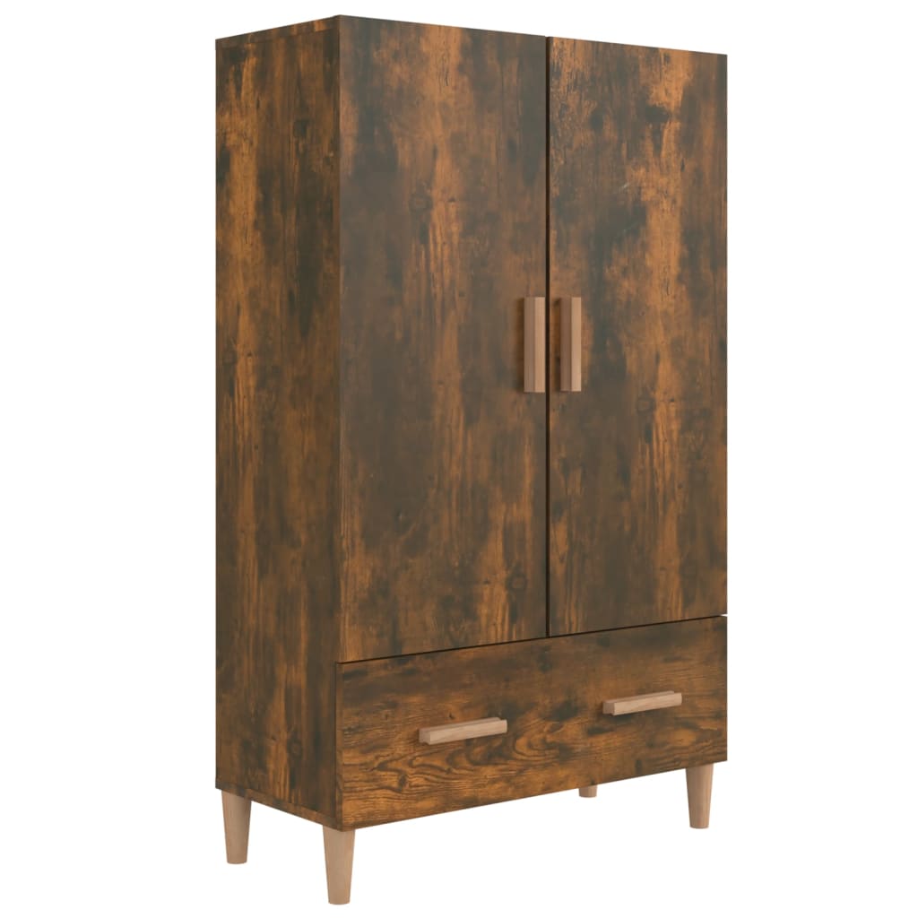 Aparador madera contrachapada roble ahumado 70x31x115 cm