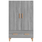Aparador alto de madera contrachapada gris Sonoma 70x31x115 cm