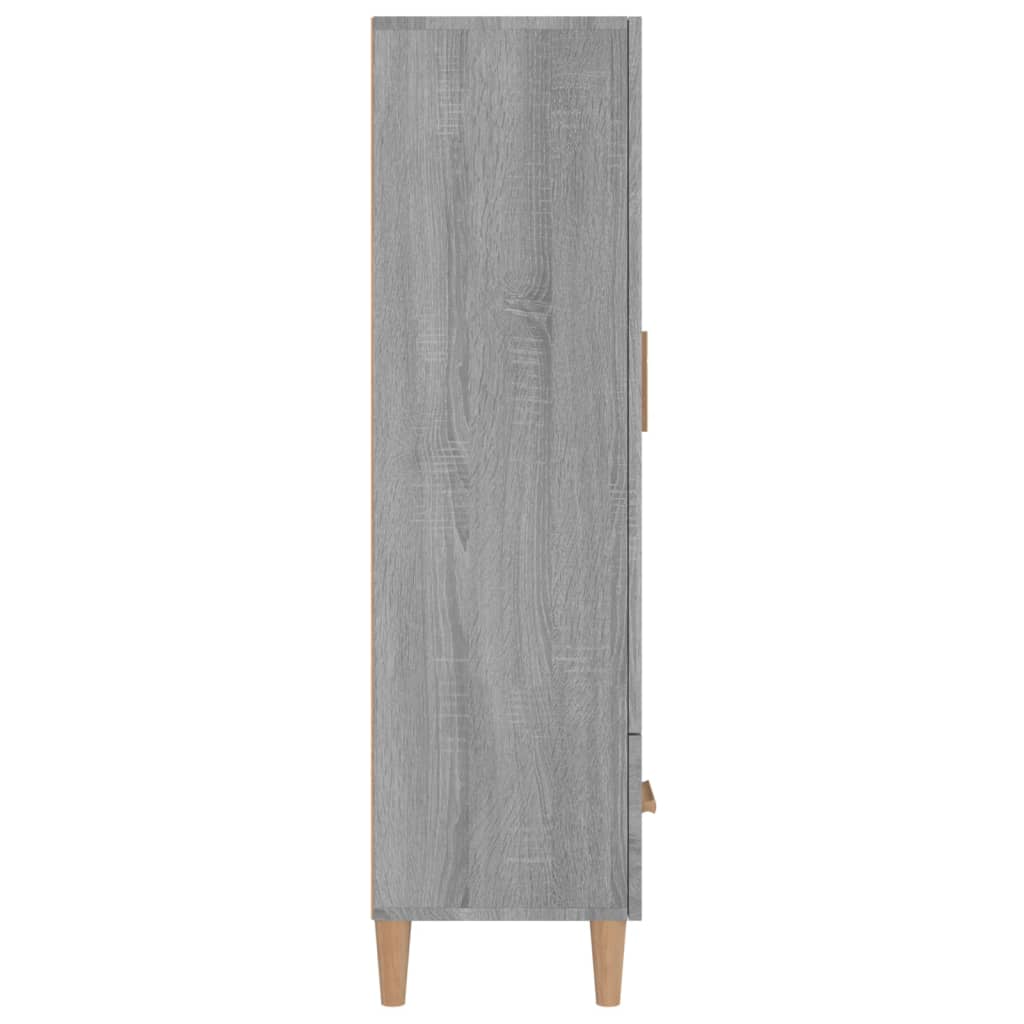 Aparador alto de madera contrachapada gris Sonoma 70x31x115 cm
