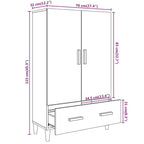 Aparador alto de madera contrachapada gris Sonoma 70x31x115 cm