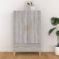 Sonoma Grey Plywood Tall Sideboard 70x31x115 cm