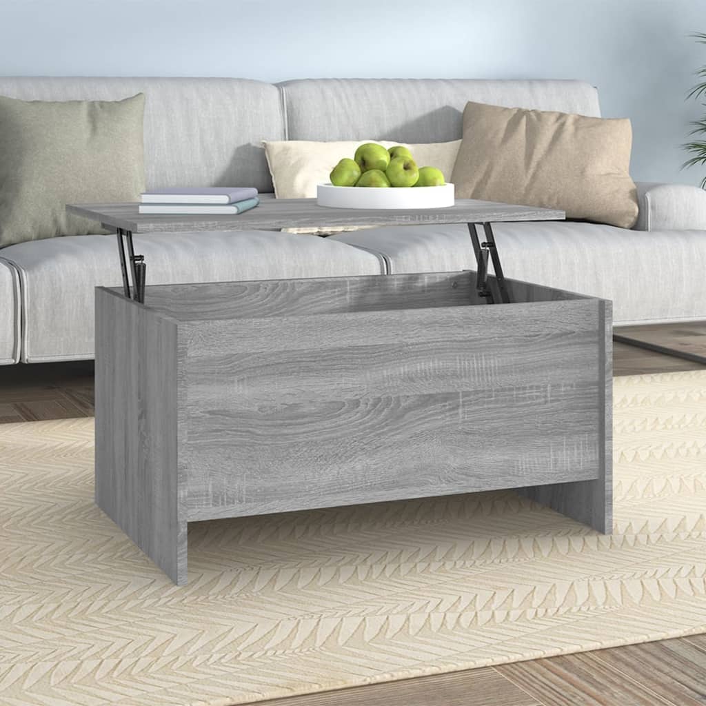Mesa de centro madera contrachapada blanco 102x50,5x52,5x cm