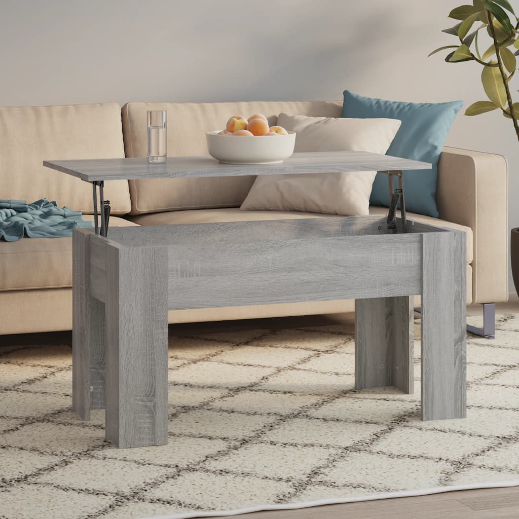 Mesa de centro madera contrachapada blanco 102x50,5x52,5x cm