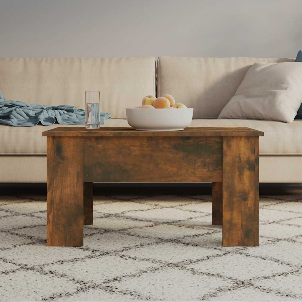 Mesa de centro madera contrachapada blanco 102x50,5x52,5x cm