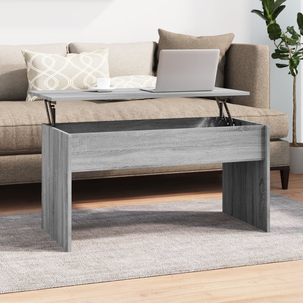 Mesa de centro madera contrachapada blanco 102x50,5x52,5x cm