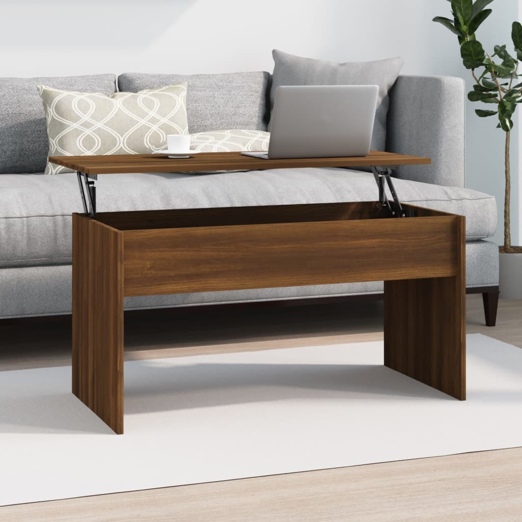 Mesa de centro madera contrachapada blanco 102x50,5x52,5x cm