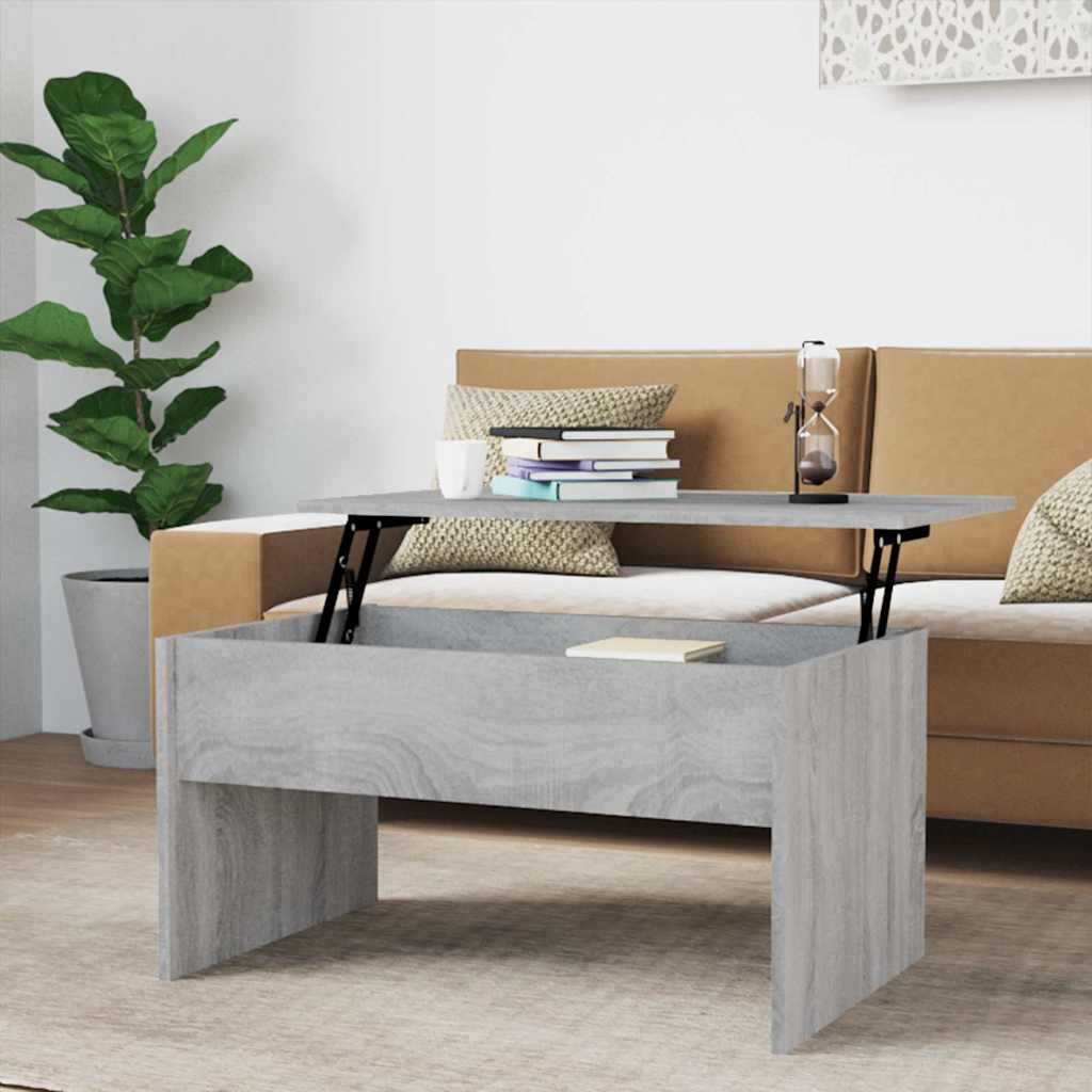 Mesa de centro madera contrachapada blanco 102x50,5x52,5x cm