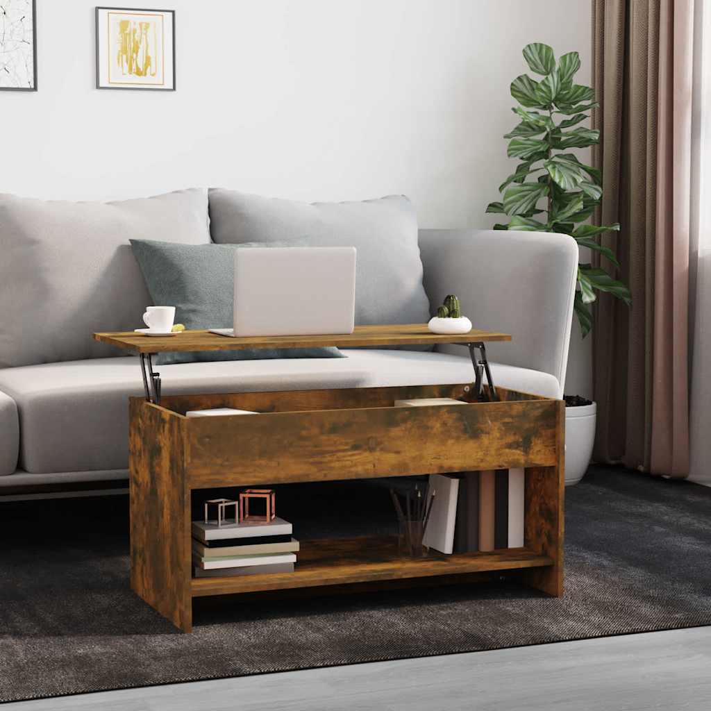 Mesa de centro madera de ingeniería blanco 102x50x52,5 cm