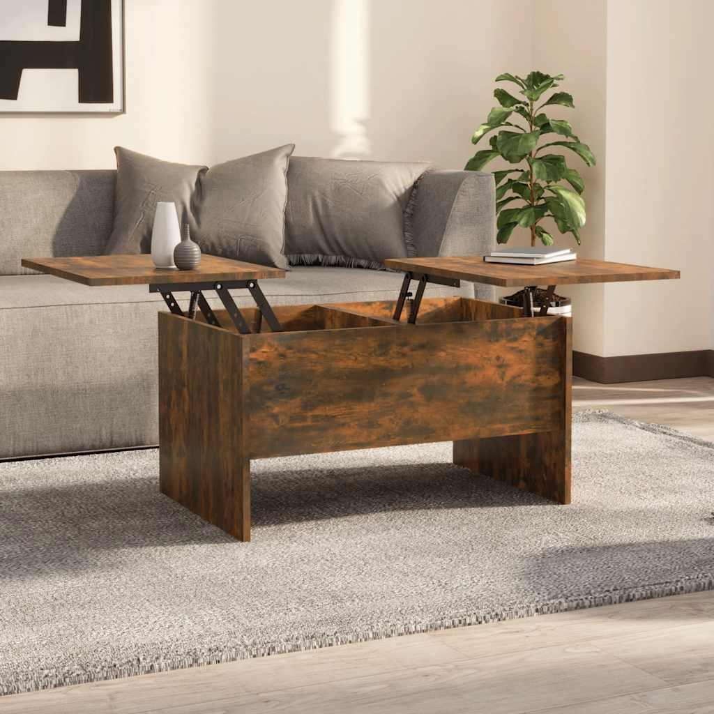 Mesa de centro 2 uds madera ingeniería blanco brillo 50x50x40cm